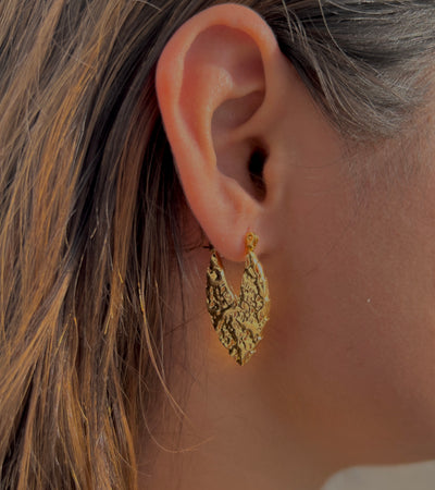 Carpe Diem 18k Gold Plated Hoop Earrings