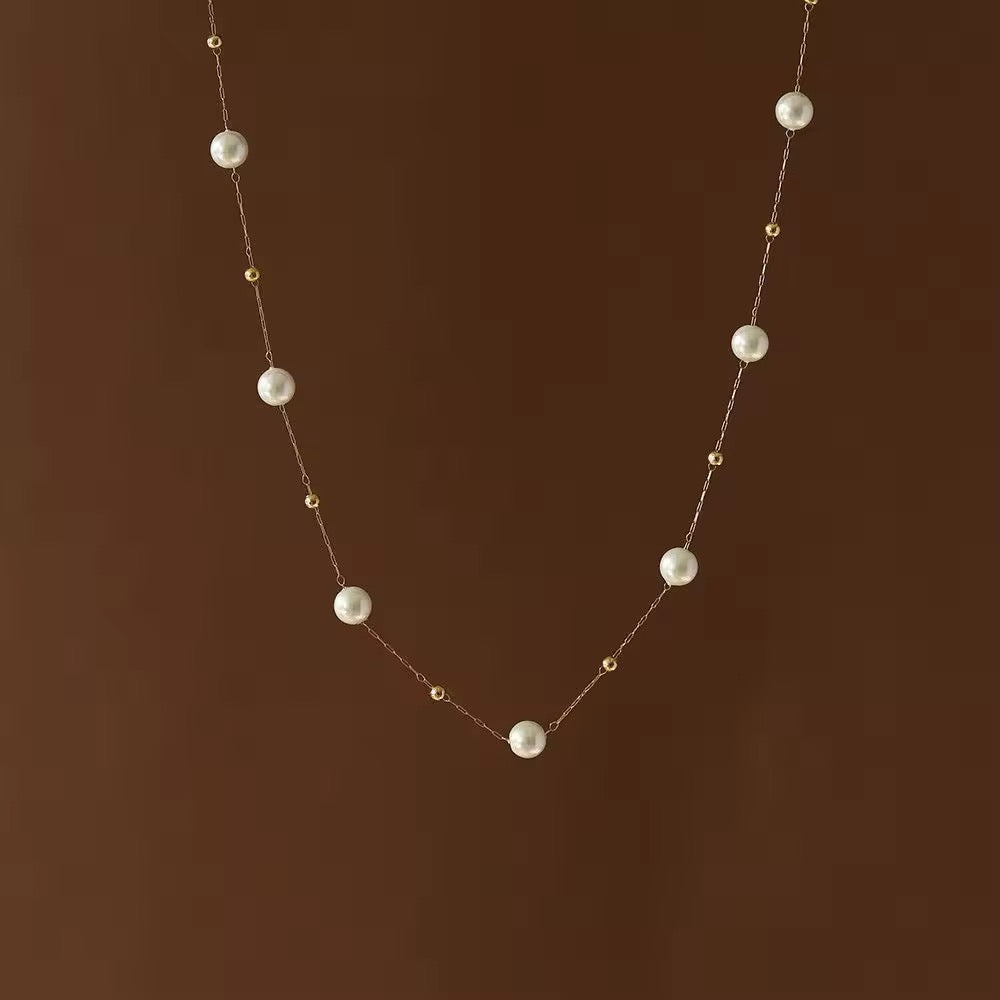 Pretty in Pearls 18k Gold Plated String Necklace