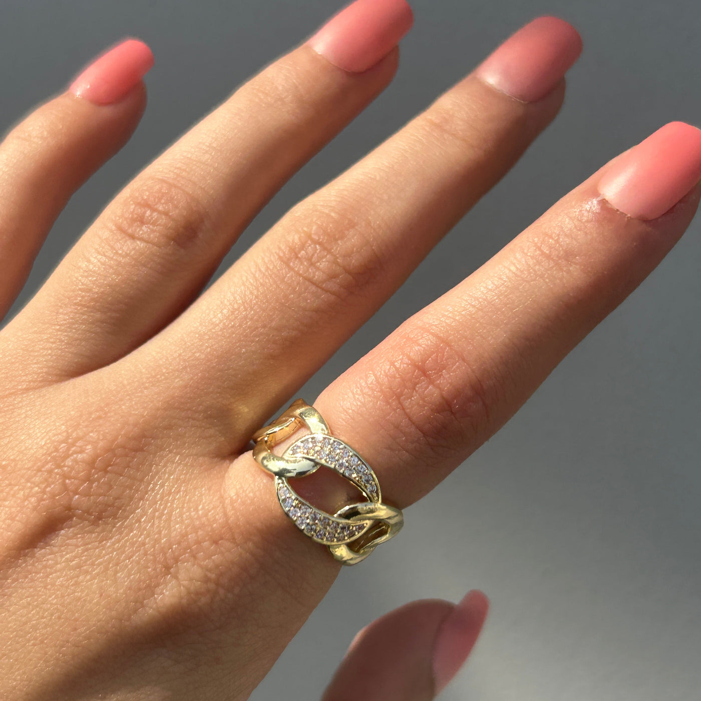 Bhavi 18k gold plated adjustable ring