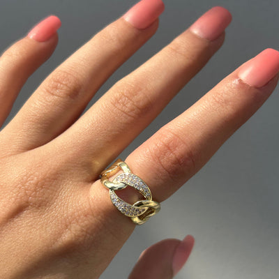 Bhavi 18k gold plated adjustable ring