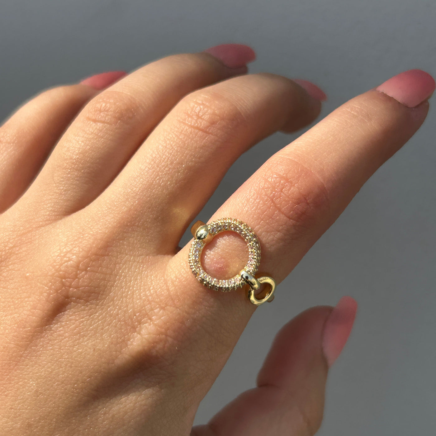 Aiza 18k gold plated adjustable ring