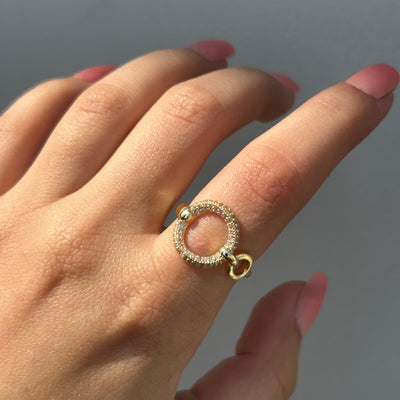 Aiza 18k gold plated adjustable ring