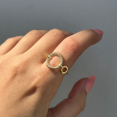 Aiza 18k gold plated adjustable ring