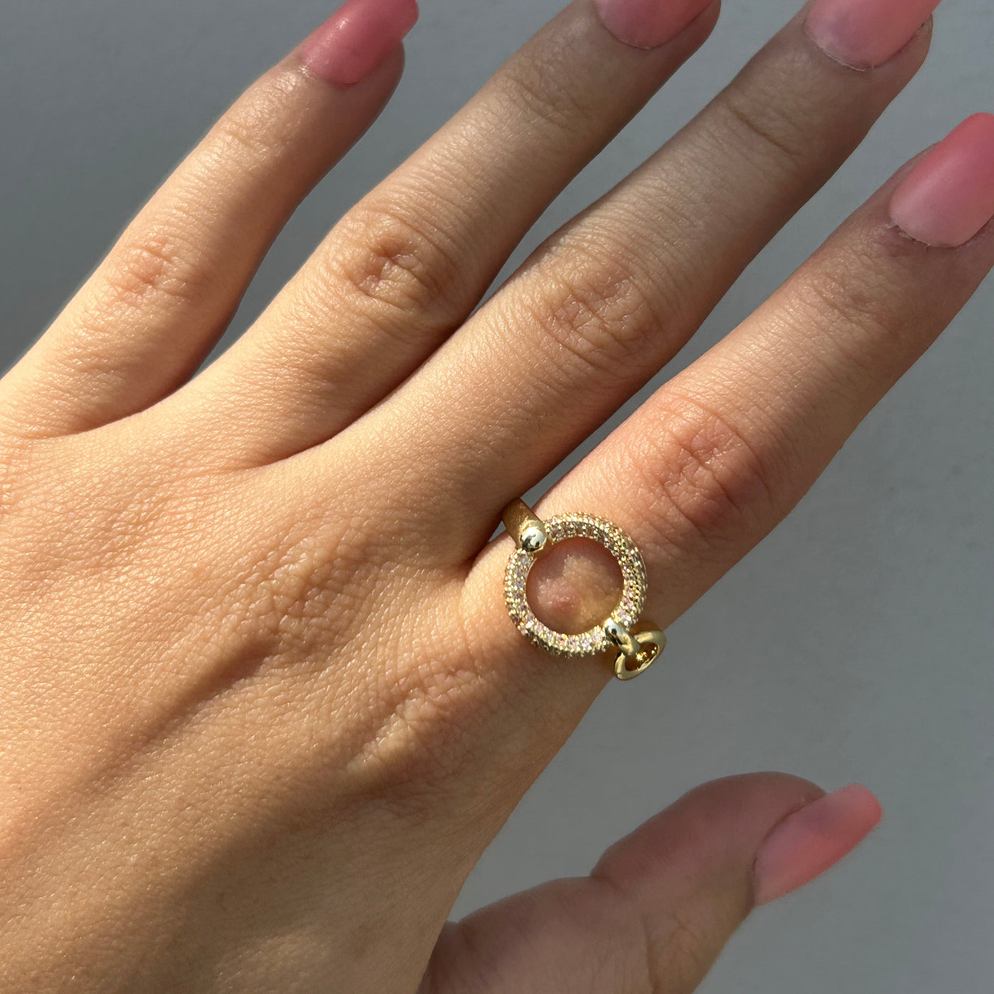 Aiza 18k gold plated adjustable ring