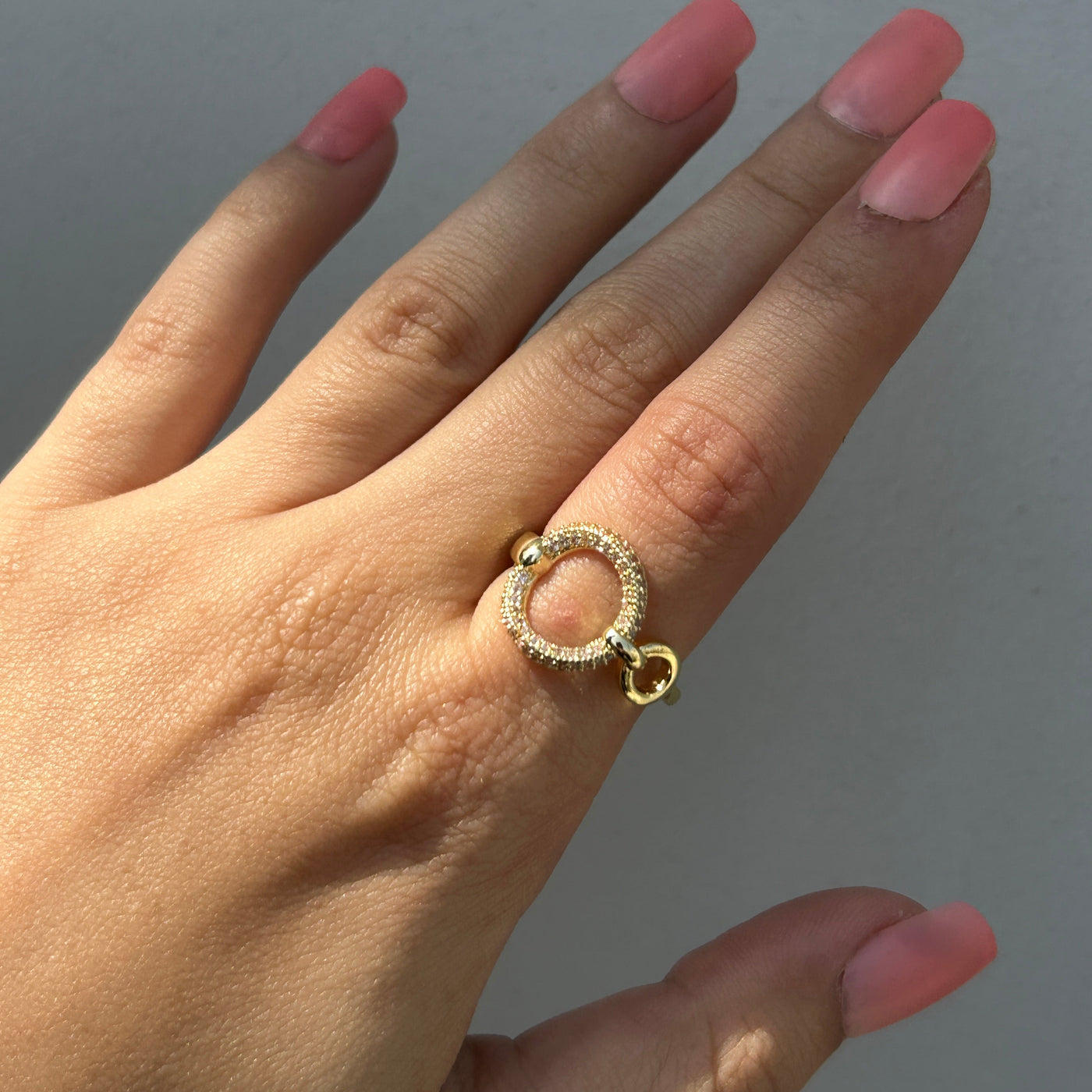 Aiza 18k gold plated adjustable ring