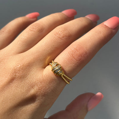 Lara 18k gold plated adjustable ring