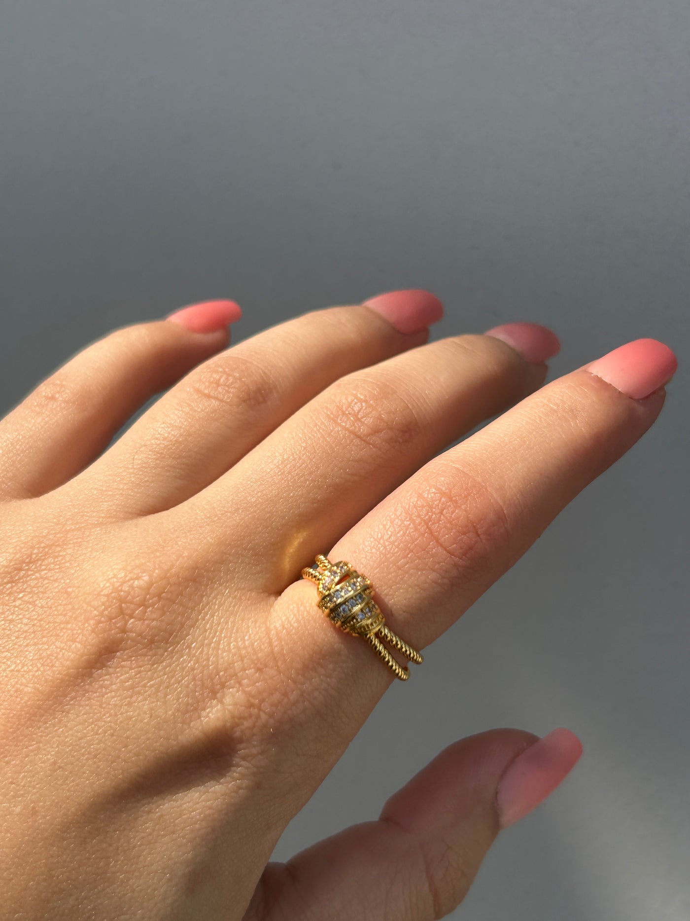 Lara 18k gold plated adjustable ring