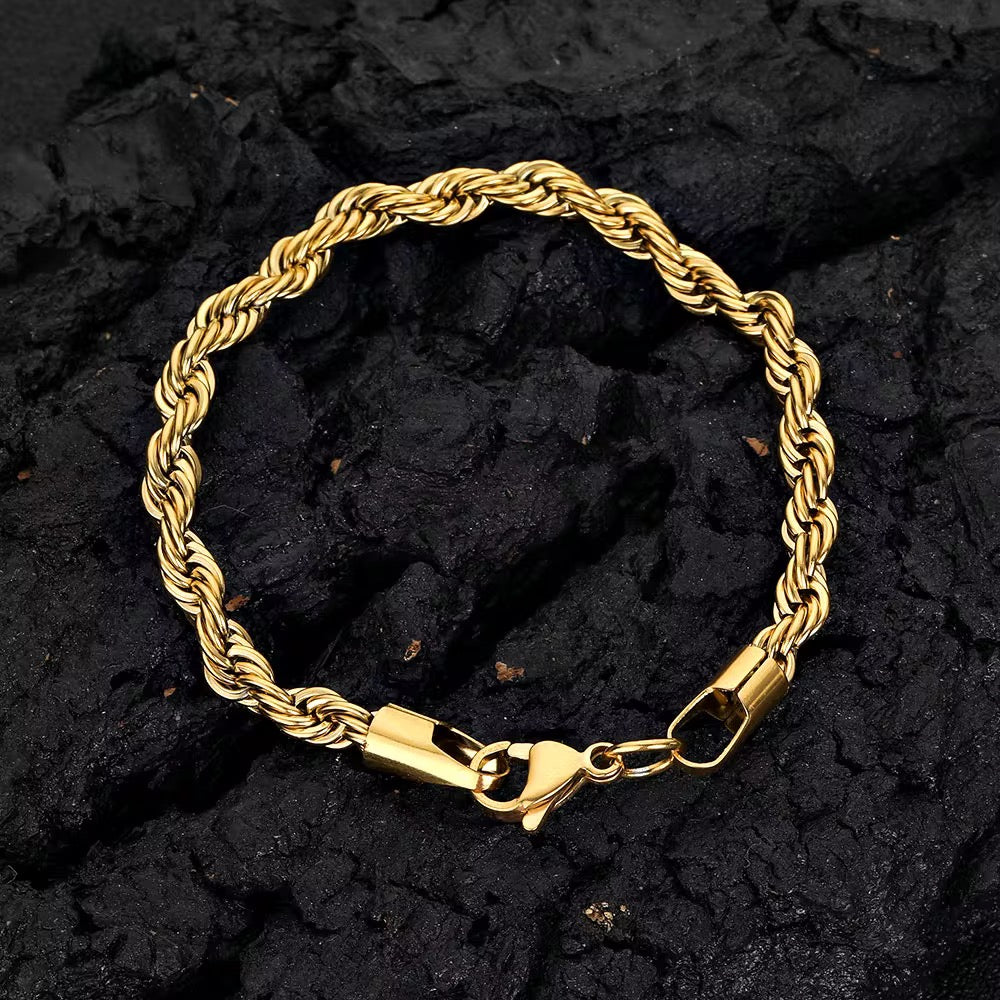 Rope Chain Bracelet (Gold Plated & Anti-Tarnish)