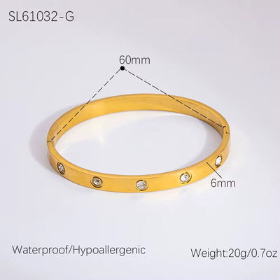Ananda 18K Gold Plated Bangle (Open Clasp)