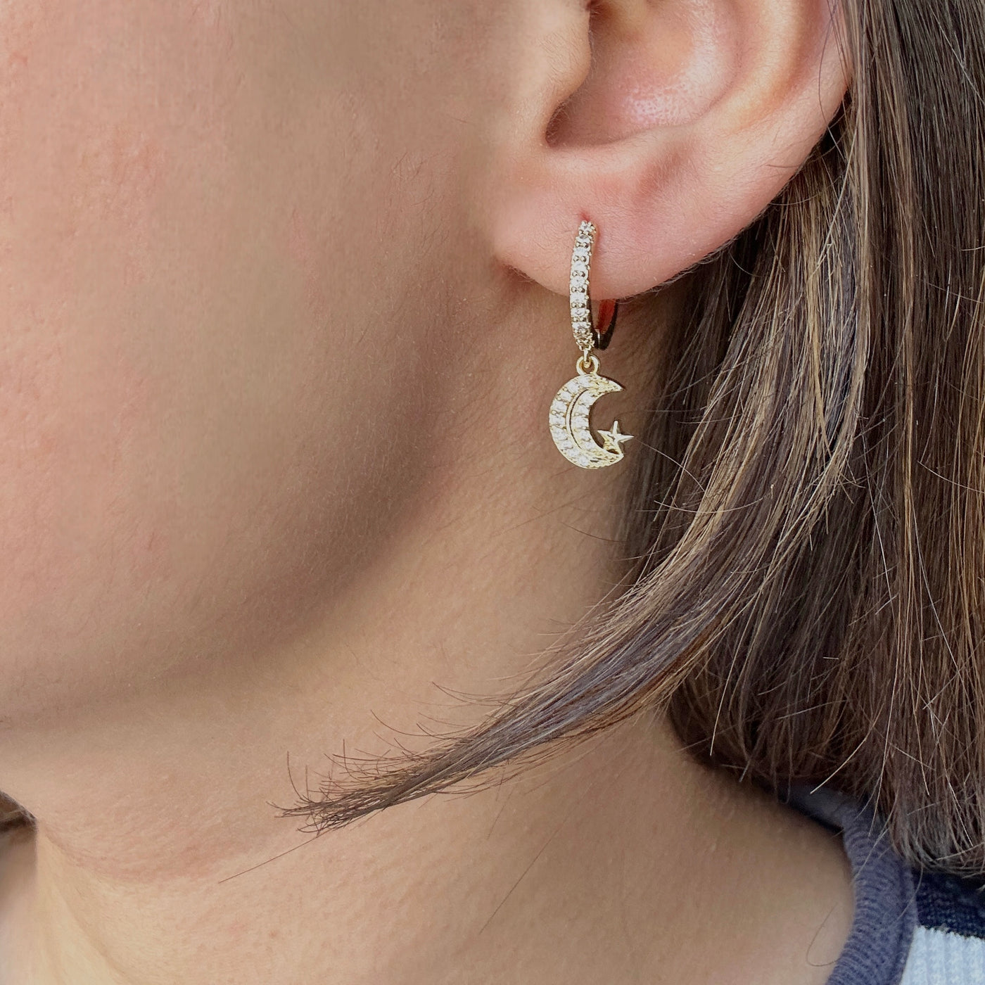 Chand Sitara 18k Gold Plated Drop Earrings