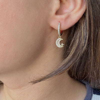 Chand Sitara 18k Gold Plated Drop Earrings