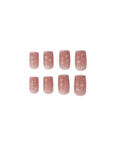 Glittery Nude Press-On Nails