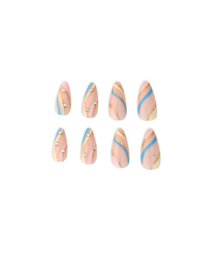 Colorful Streaks Press On Nails