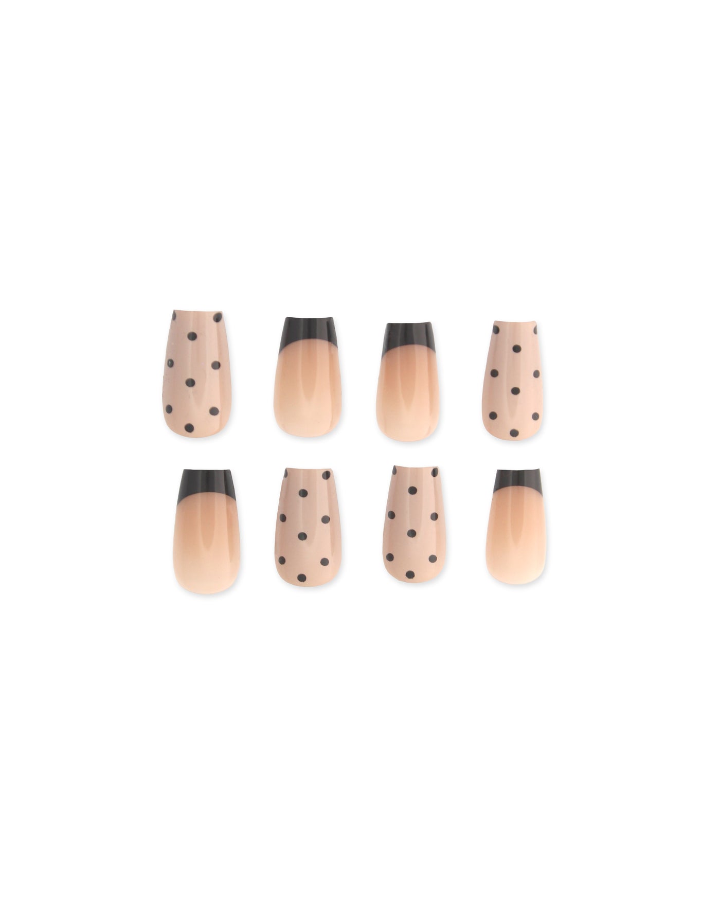 Black French & Polka Press On Nails