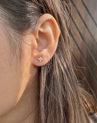 Flora 18K Gold Plated Stud Earrings