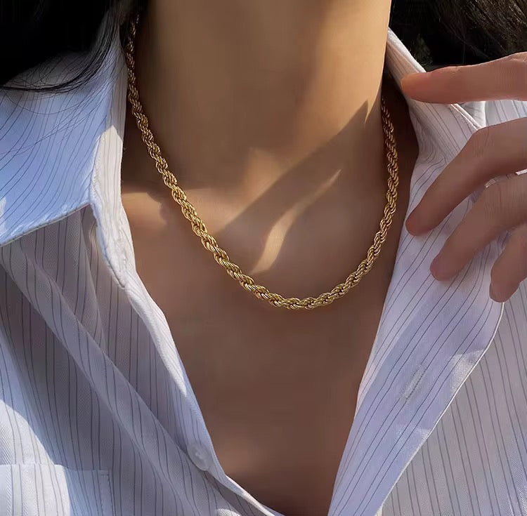 Veda 18k Gold Plated Rope Chain