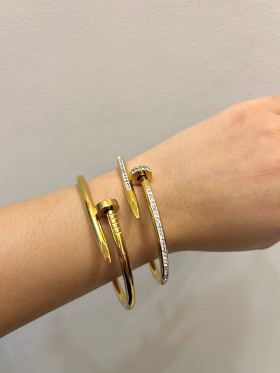 Clink 18k Gold Plated Zircon Nail Bangle