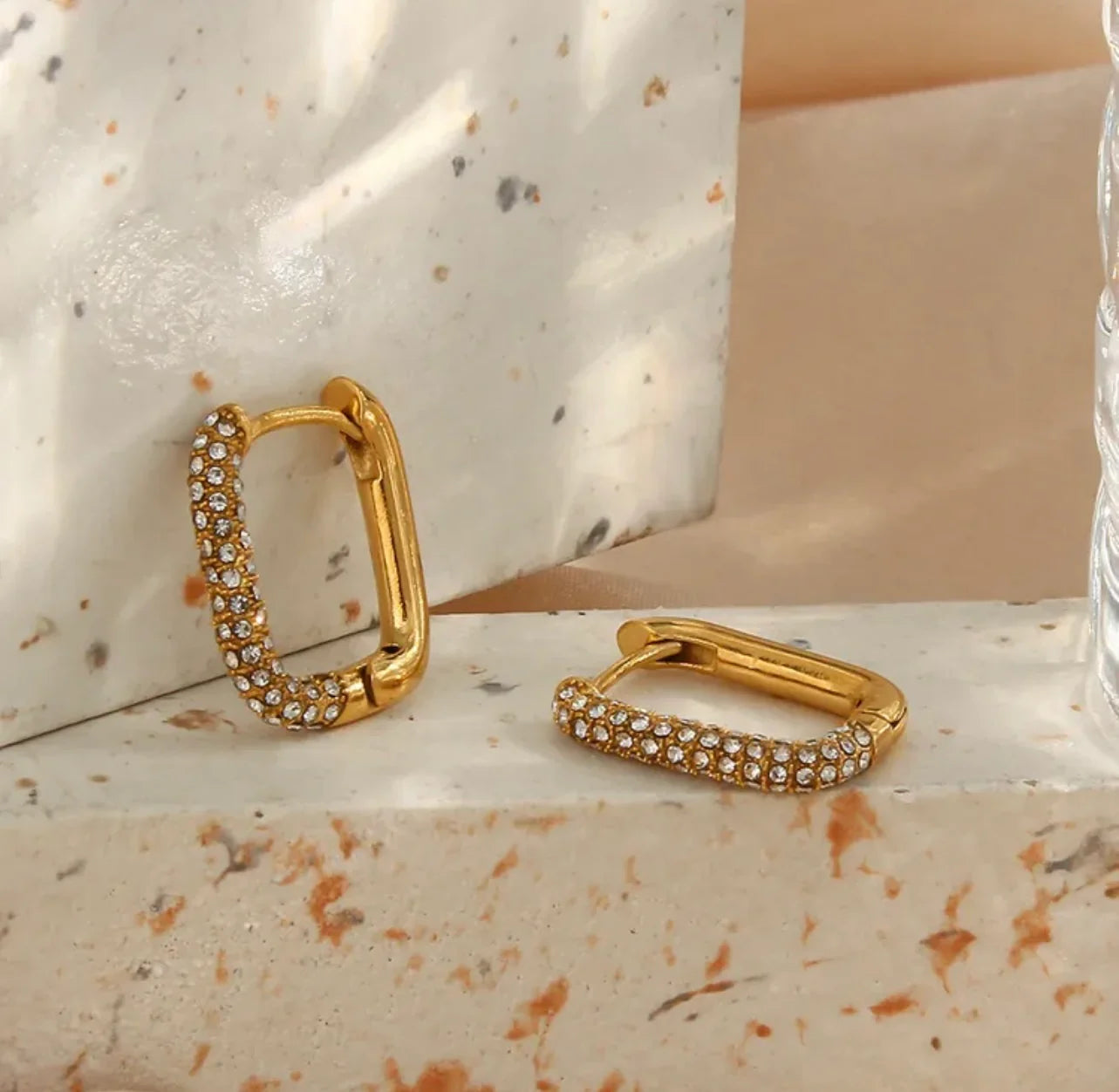 Sweetpea Zircon 18k Gold Plated Earrings