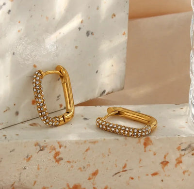 Sweetpea Zircon 18k Gold Plated Earrings