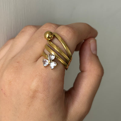 Zoe 18k Gold Plated Adjustable Ring