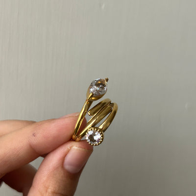 Sia 18k Gold Plated Adjustable Ring