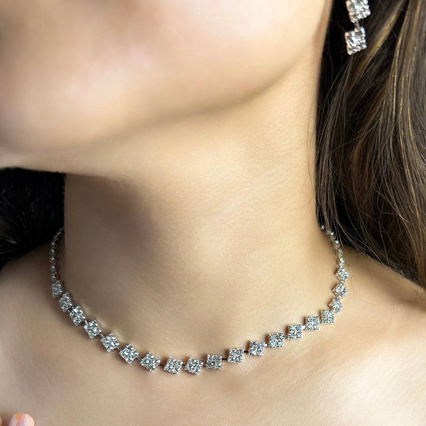 Silver Stone Jewellery Set