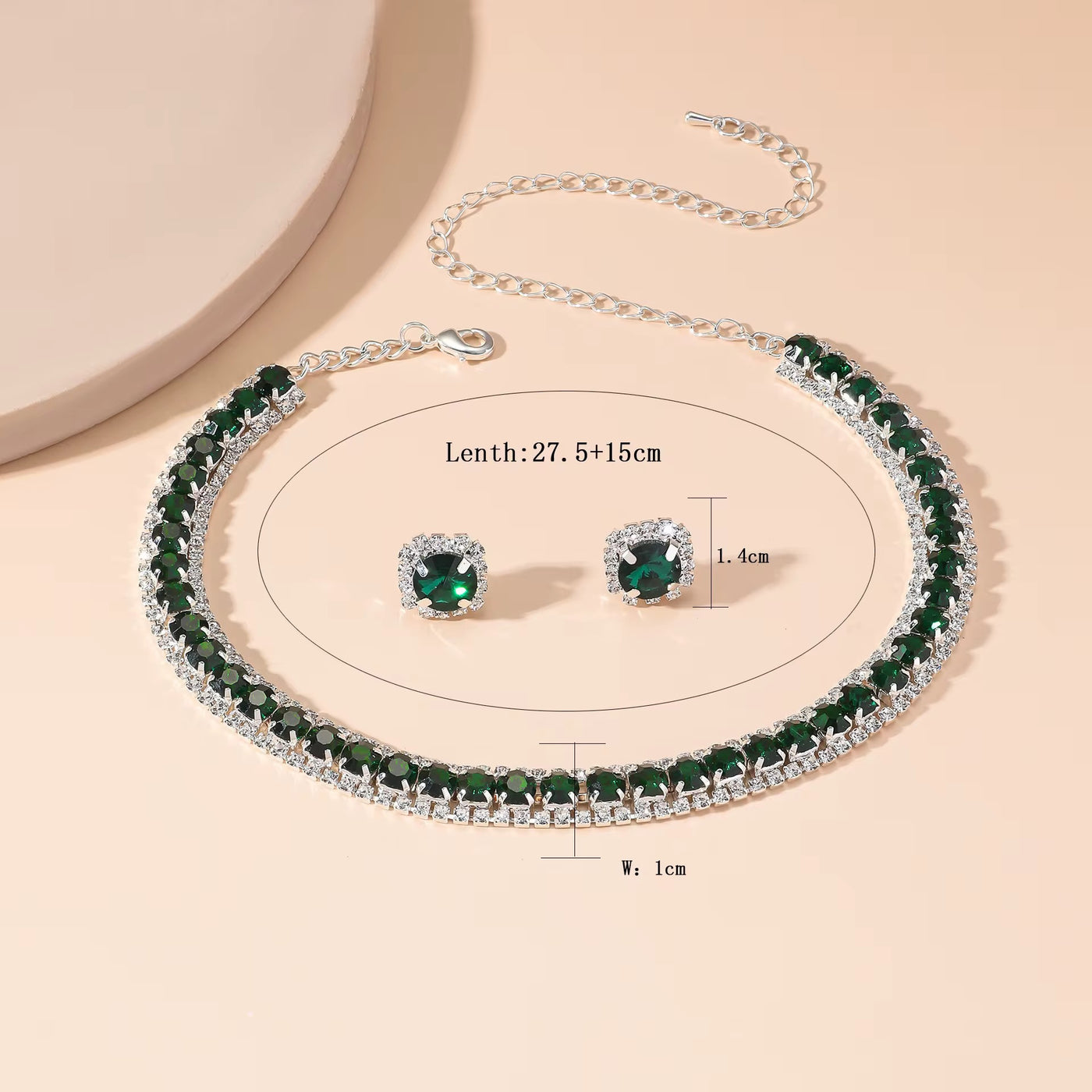 Emerald Green Choker Jewellery Set
