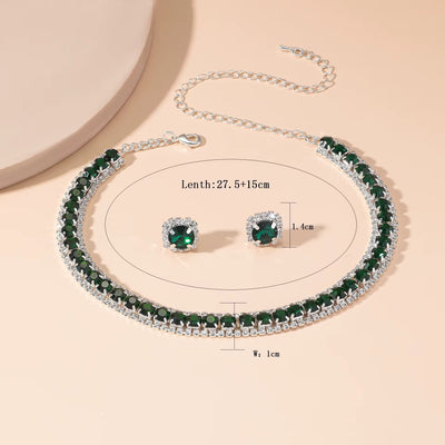 Emerald Green Choker Jewellery Set