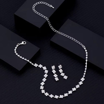 Silver Stone Jewellery Set