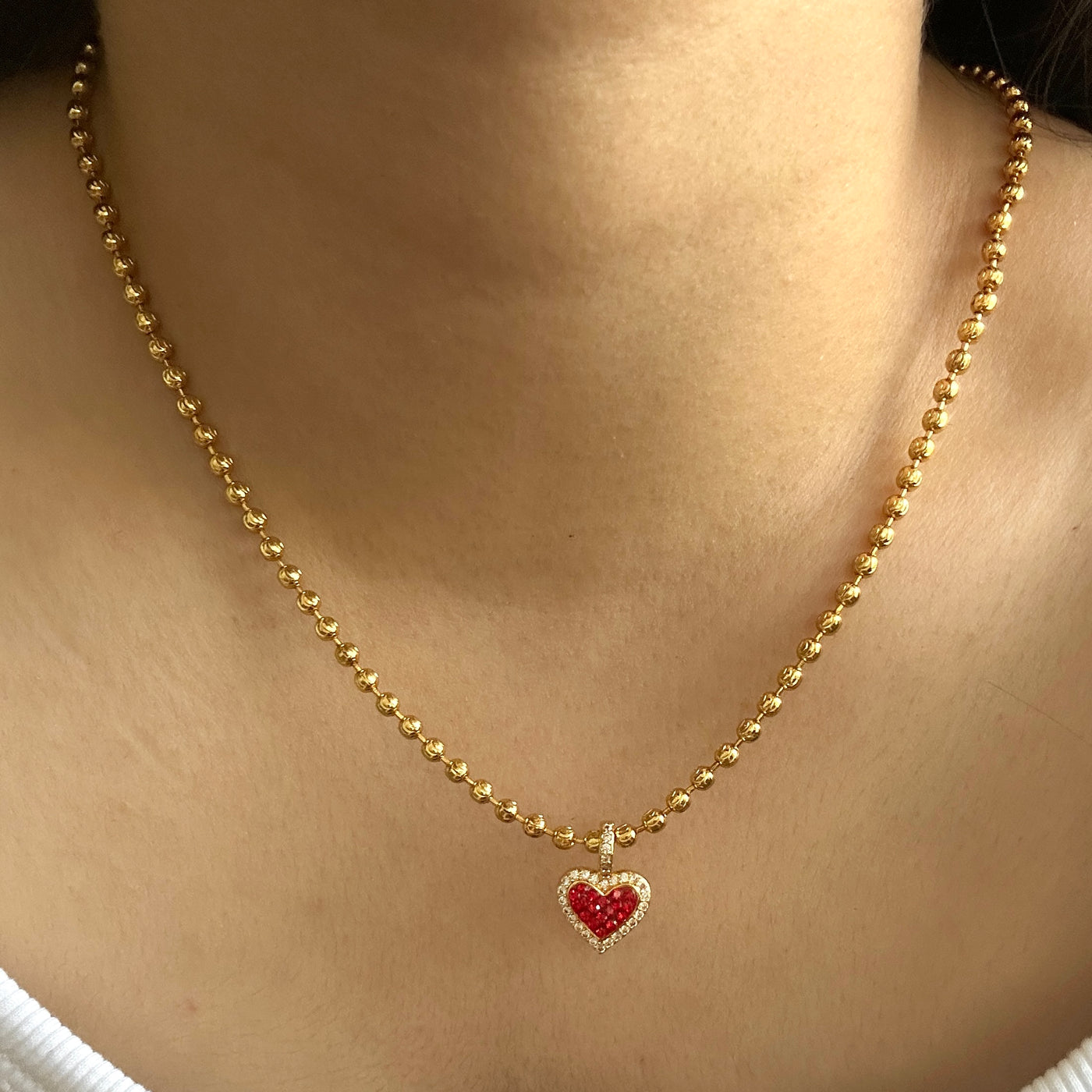 Ruby Kiss 18k gold plated Necklace