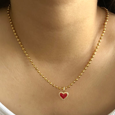 Ruby Kiss 18k gold plated Necklace