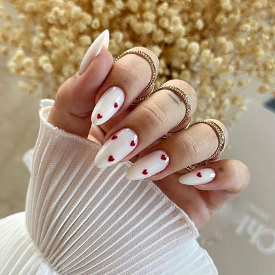 Red Heart Accent Press On Nails