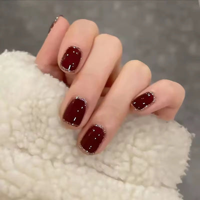 Cherry Glitter Press On Nails