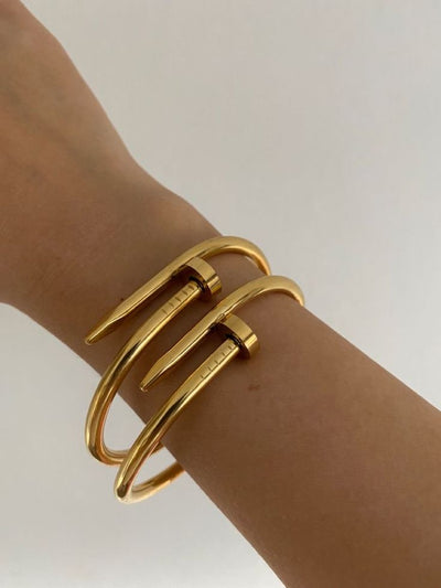 Bolt 18k Gold Plated Nail Bangle