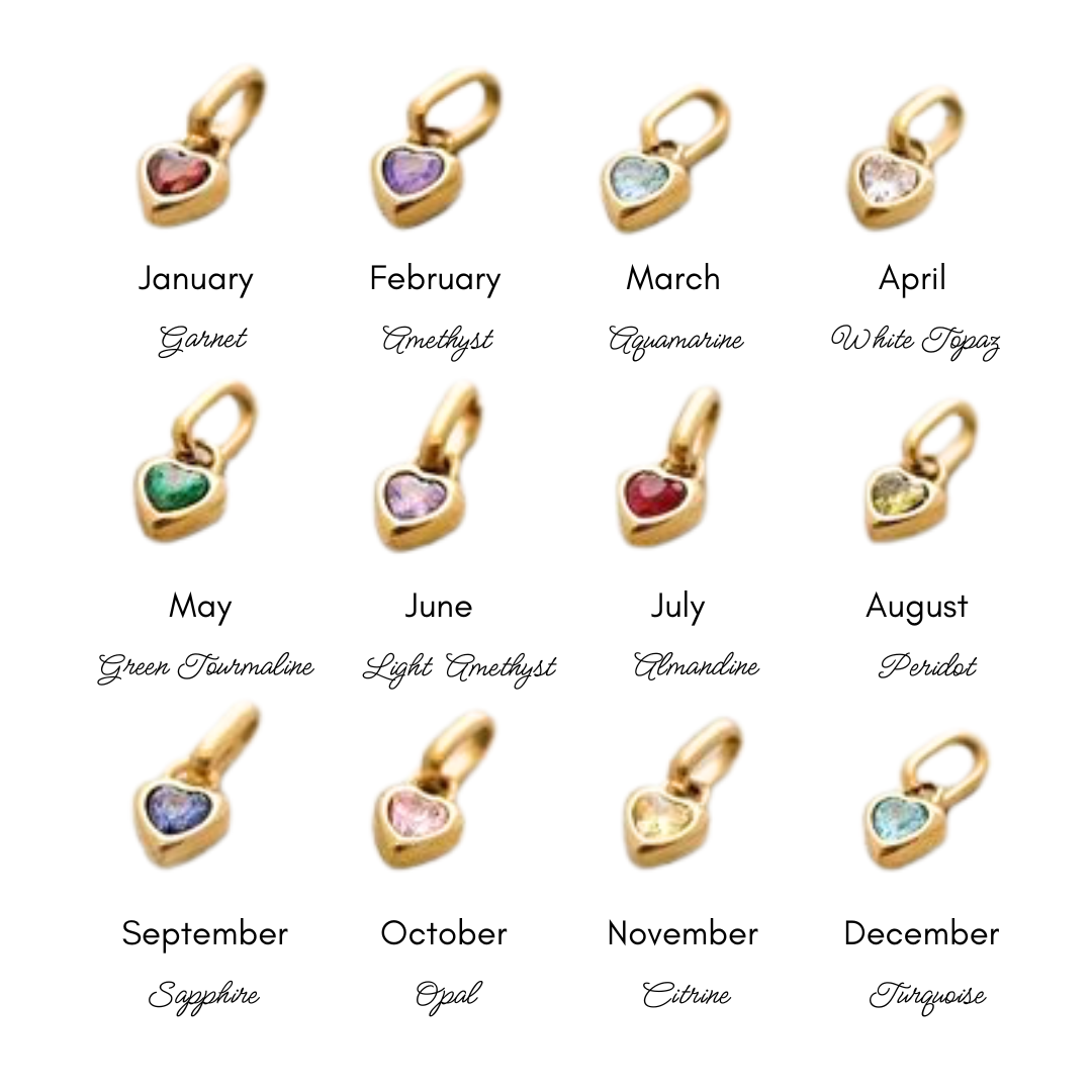 Birth Stone Charms (Anti-tarnish and waterproof)