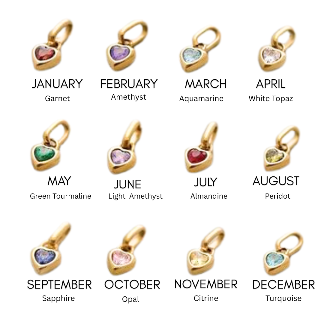Birth Stone Charms (Anti-tarnish and waterproof)