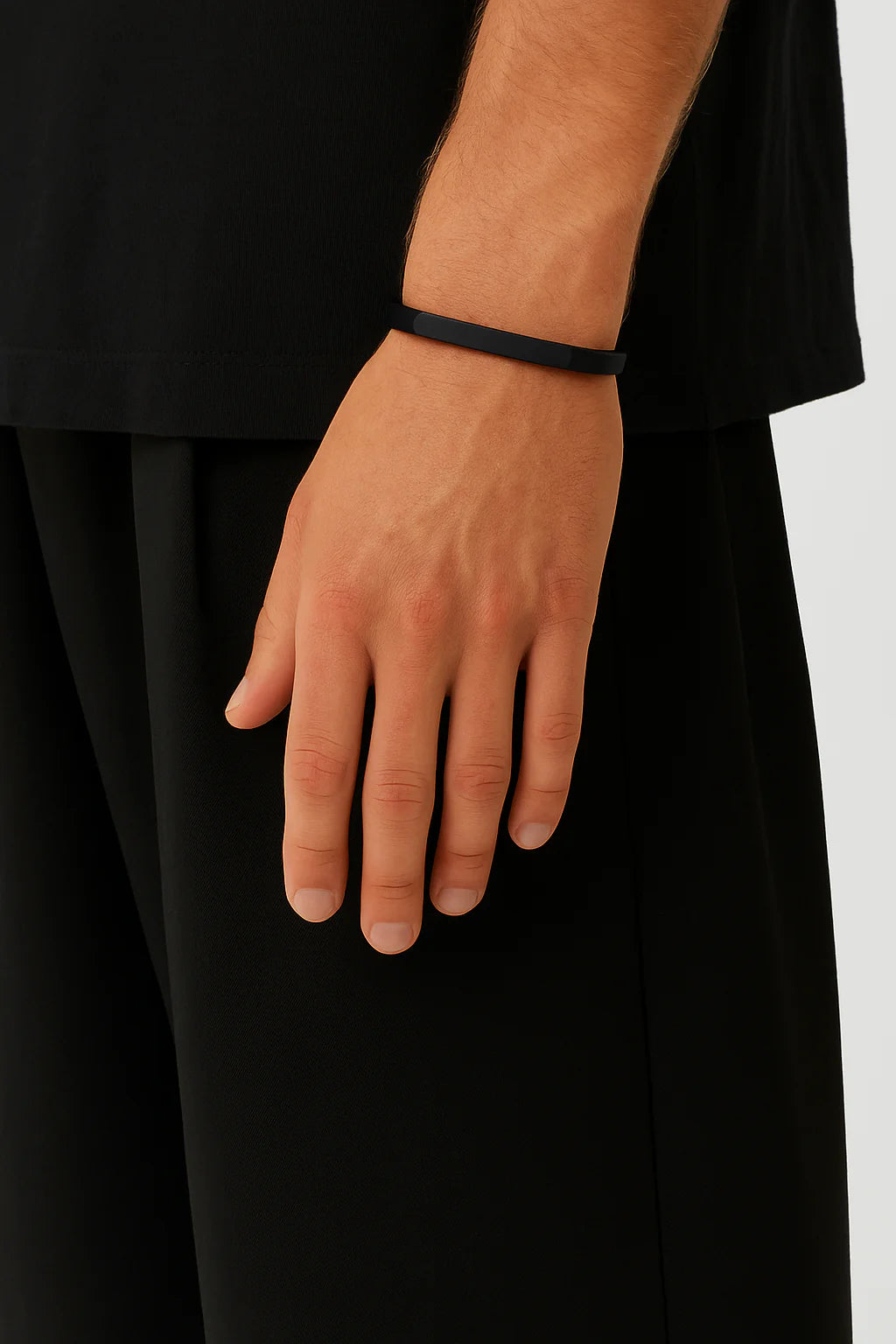 Edge Bracelet Cuff Band - Silver