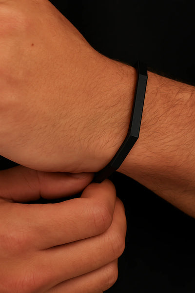 Edge Bracelet Cuff Band - Silver