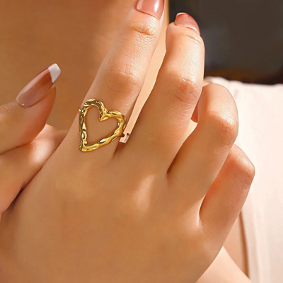 Honey Heart 18k Gold Plated Adjustable Ring