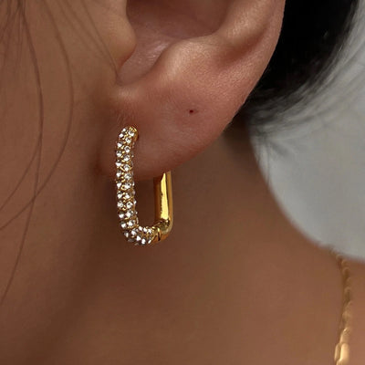 Sweetpea Zircon 18k Gold Plated Earrings