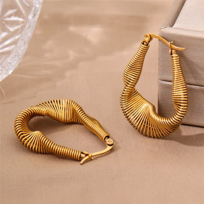 Twisty 18k Gold Plated Earrings