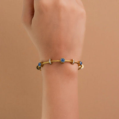 Angelic Evil Eye 18k Gold Plated Bracelet